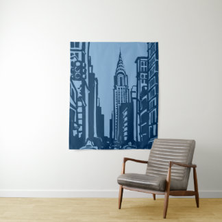 De New York de rue de tapisserie bleu profondément