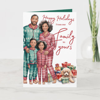 De Notre Famille À La Vôtre | Carte de Noël noire