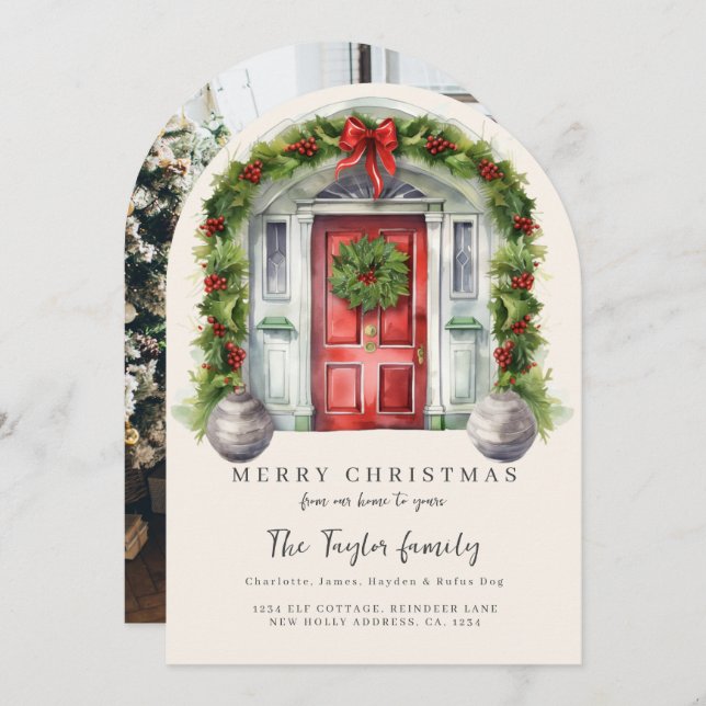 De notre maison à votre carte de vacances de Noël (Devant / Derrière)