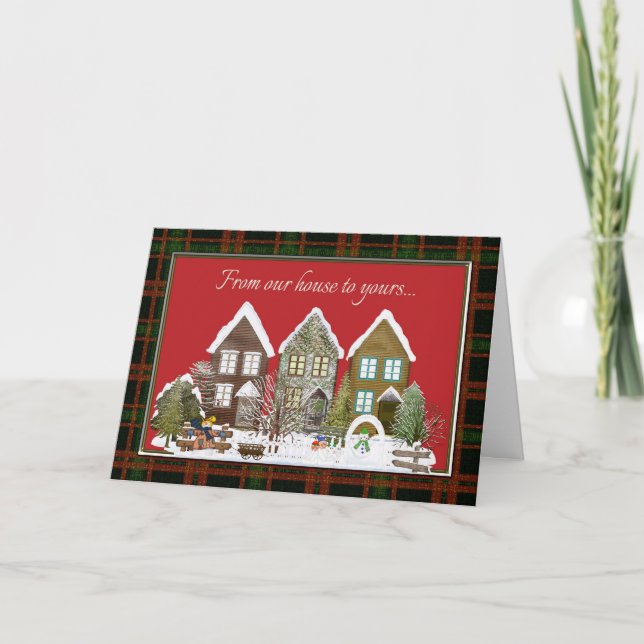 De notre maison à votre carte de voeux de Noël (Devant)