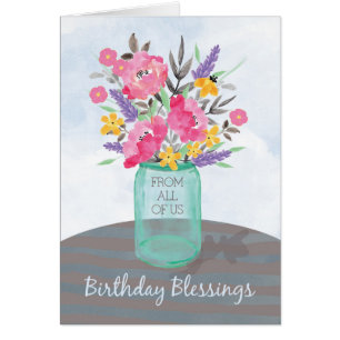 De Nous Tous Bénédictions Anniversaires Fleurs Jar