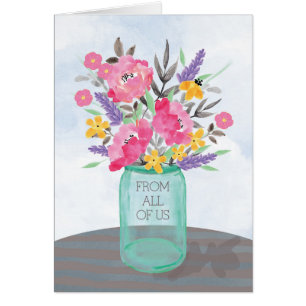 De Nous tous Fête des Mères Jar Vase avec Fleurs