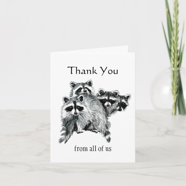 De nous tous Fun Raccoon Famille à dire Merci (Devant)