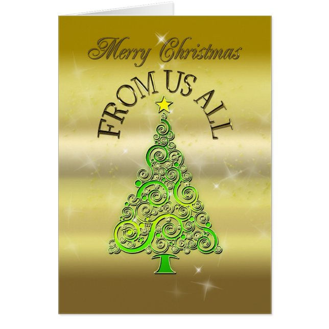 De nous tous, une carte de Noël à effet or (Devant)