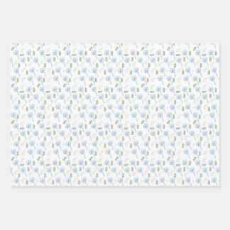 De Papier Cadeau Belle marguerite Bleue Bleu feuille motif