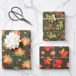 De Papier Cadeau Belles couleurs d'automne Feuille