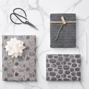 De Papier Cadeau Citrouille et Feuille automne