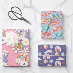 De Papier Cadeau Hippie fête d'anniversaire Peri envelopper feuille