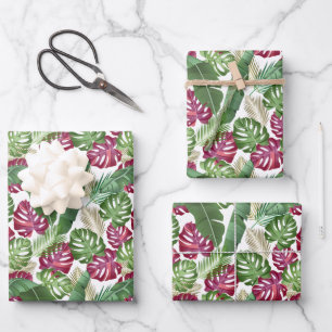 De Papier Cadeau Monstera et Palm Feuille Tropical
