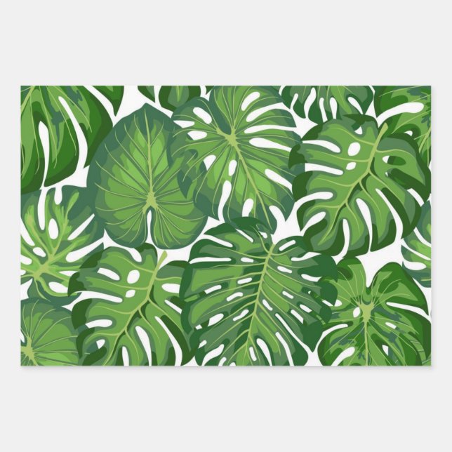 De Papier Cadeau motif feuille (Devant)