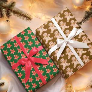 De Papier Cadeau Poinsettia pain d'épices saint Feuille