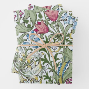 De Papier Cadeau Style victorien Fleurs élégantes avec Feuille