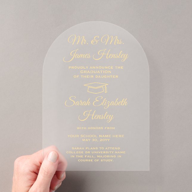 De Parents Élégant Faire-part de diplôme d'or (In situ (ordinateur de poche))