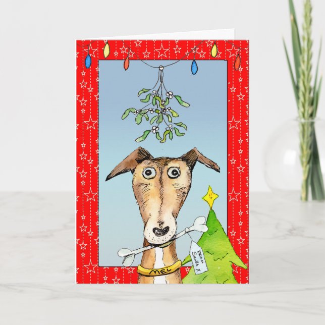 De Père Noël - Carte de Noël Greyhound (a513) (Devant)