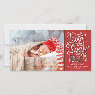 De Père Noël Nouveau Carte photo de Noël de bébé