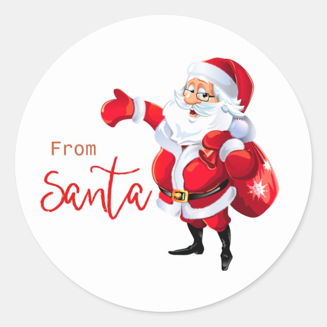 De Père Noël Sticker (Devant)