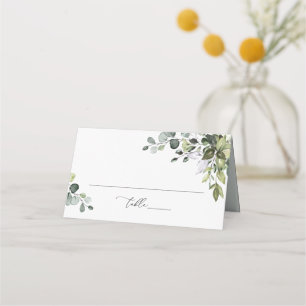 De Placement Aquarelle verte Mariage pliée Carte Place