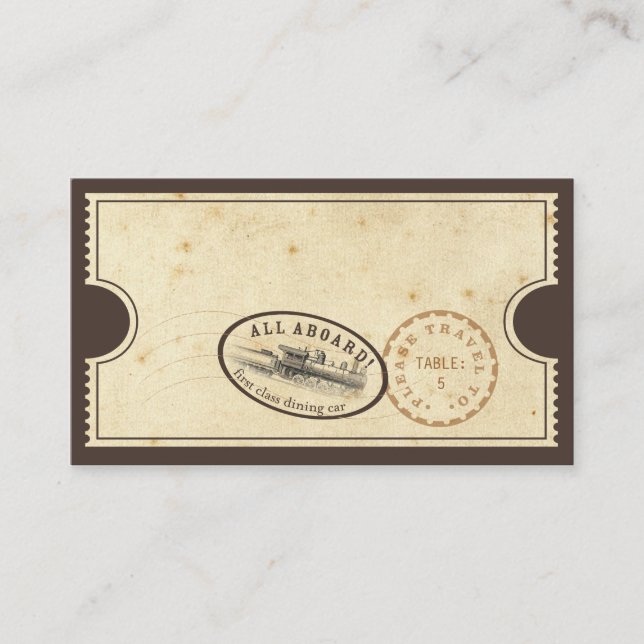 De Placement Billet vintage - Carte d'évaluation du train (Devant)