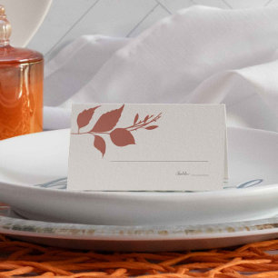 De Placement Boho Burnt Orange Foliage Mariage Carte Place