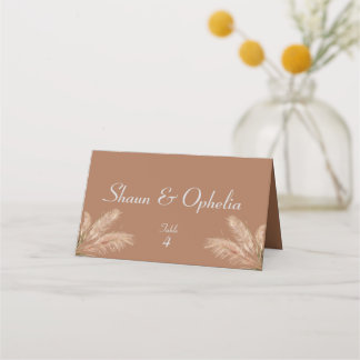 De Placement Boho Rustic Earthy Brown Mariage plié Carte Place