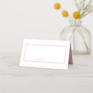 De Placement Carte Clean Pastel Pink and White Place