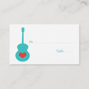 De Placement Carte Coeur Aqua/Red Guitar