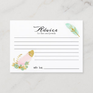 De Placement Carte conseil Boho Pink and Gold Feathers