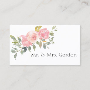 De Placement Carte d'accompagnement Florale Rose Pâle Luxuriant
