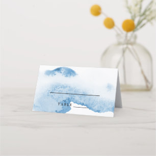 De Placement Carte d'escorte d'aquarelle Ombre   Bleu