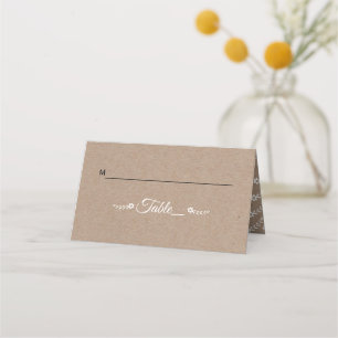 De Placement Carte d'escorte mariage rustique en papier kraft