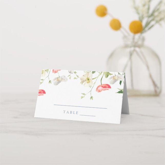 De Placement Carte d'escorte Mariage Spring Floral Peony (Devant)