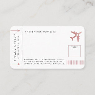 De Placement Carte d'escorte Pink Plane Boarding Pass Place
