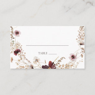 De Placement Carte Fleur sauvage Plat Mariage Cuivre Bourgogne