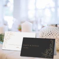 Carte Gold Linal Floral White & Gold Place -B&W 2