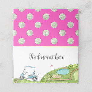 De Placement Carte Golf Pink Tente Place Baby shower d'annivers