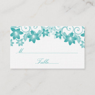 De Placement Carte Mariage Aqua Simple Floral