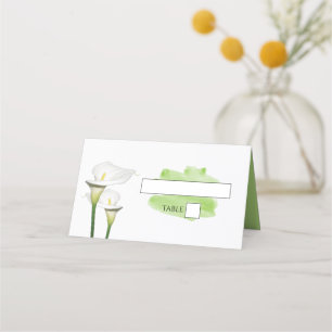 De Placement Carte Mariage blanche Calla Lilies Aquarelle