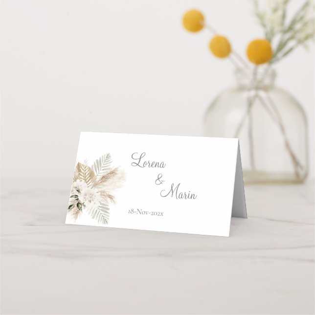 De Placement Carte Mariage Boho Espagnol (Dos)