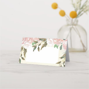 De Placement carte mariage couleur ivoire fleuri rose