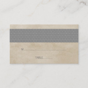 De Placement Carte Mariage damassé Rustique Gris