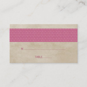 De Placement Carte Mariage damassé Rustique Rose