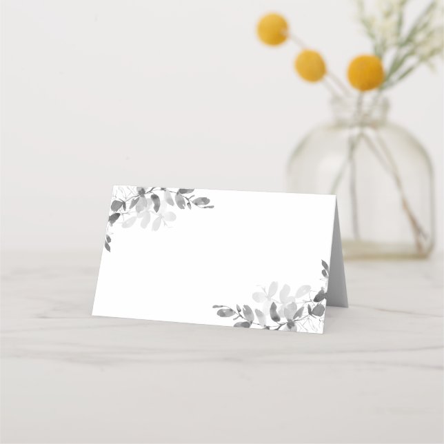 De Placement Carte mariage Eucalyptus Green Place Blank (Dos)