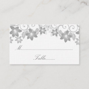 De Placement Carte Mariage gris simple Floral