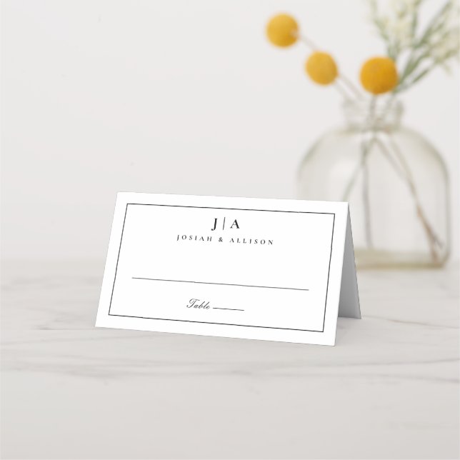 De Placement Carte Mariage Monogramme classique (Devant)