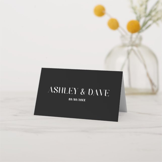 De Placement Carte Mariage noir gras (Dos)