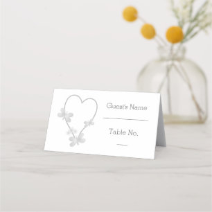 De Placement Carte mariage Place Papillons Coeur Argent
