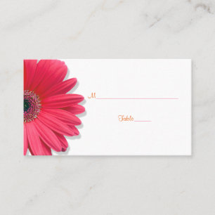 De Placement Carte Mariage rose Gerber Daisy Orange Ribbon