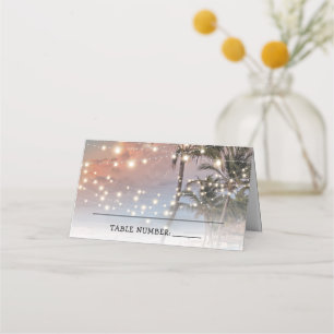 De Placement Carte Mariage Tropical Beach Lights
