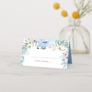 De Placement Carte Place do-it-yourself Floral Bleu