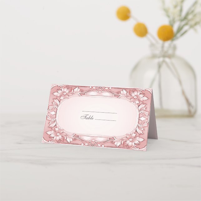 De Placement Carte Place Frame Floral Rose (Devant)